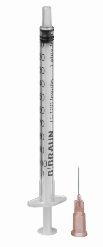 Шприц інсуліновий Omnifix 100 IU Duo 1 ml (Омніфікс 100 ОД Дуо 1 мл) 26G х ½ дюйма (0,45 мм х 12 мм)